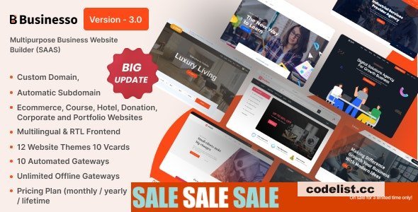 Businesso v3.5 - Business Website Builder SAAS (Multitenancy) - nulled