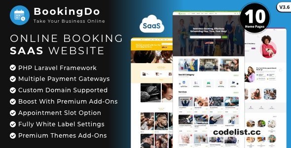 BookingDo SaaS v3.6 - Multi Business Appointment Scheduling & Service Booking