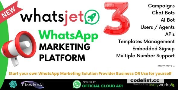 WhatsJet SaaS v3.5.5 - A WhatsApp Marketing Platform with Bulk Sending