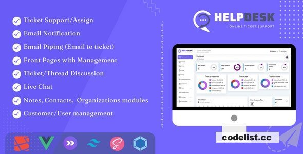 HelpDesk v3.8.4 - Online Ticketing System with Website - ticket support and management - nulled