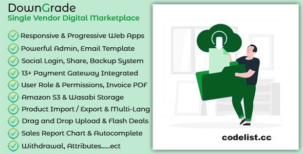 downGrade v6.5 - Single Vendor Digital Marketplace With Subscription - nulled