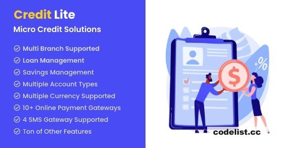 Credit Lite v1.7.1 - Multi Branch Loan & Savings Management System