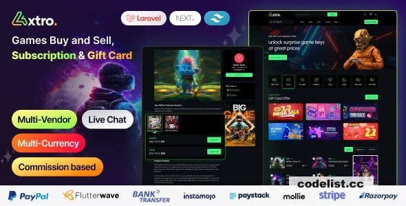 Axtro v1.5.0 - Games Buy and Sell, Subscription & Gift Card Laravel Script