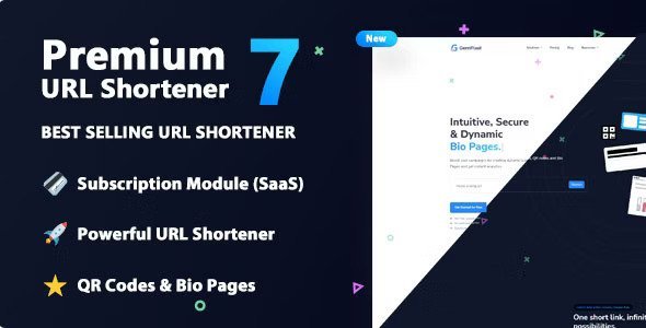 Premium URL Shortener v7.6 – Link Shortener, Bio Pages & QR Codes