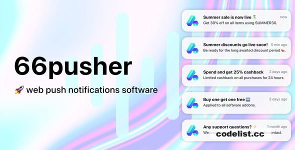 66pusher v12.0.0 - Web push notifications - nulled