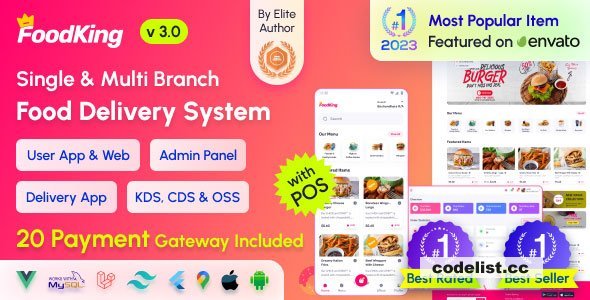 FoodKing v3.1 - Restaurant Food Delivery System with Admin Panel & Delivery Man App - Restaurant POS