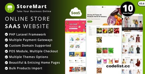 StoreMart SaaS v3.7 - Online Product Selling Business Website Builder - nulled