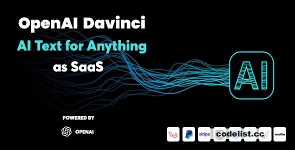OpenAI Davinci v6.2 - AI Writing Assistant and Content Creator as SaaS - nulled