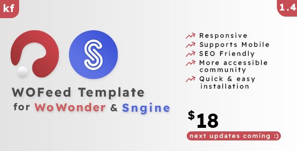 PHP Scripts WOFeed v1.4 – The Ultimate Welcome Page Themes For WoWonder & Sngine