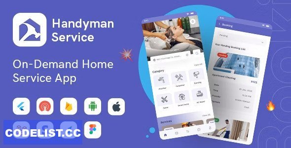 Handyman Service v11.10.0 - Flutter On-Demand Home Services App with Complete Solution