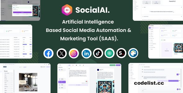 SocialAI v1.6 - Artificial Intelligence Based Social Media Automation & Marketing Tool (SAAS)
