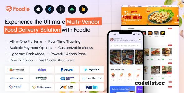Foodie v8.1 - UberEats Clone - Food Delivery App - Multiple Restaurant Food Delivery Flutter App