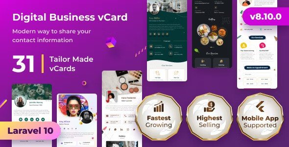 VCard SaaS v9.0.0 – Business Card Builder SaaS – Laravel VCard Saas – NFC Card