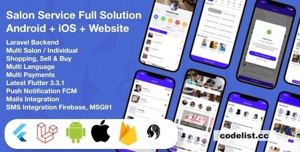 Multi Salon, Individual Appointments Booking System Full App Solution Flutter